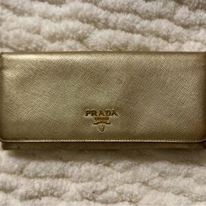 Prada Metallic Gold Women's Wallet